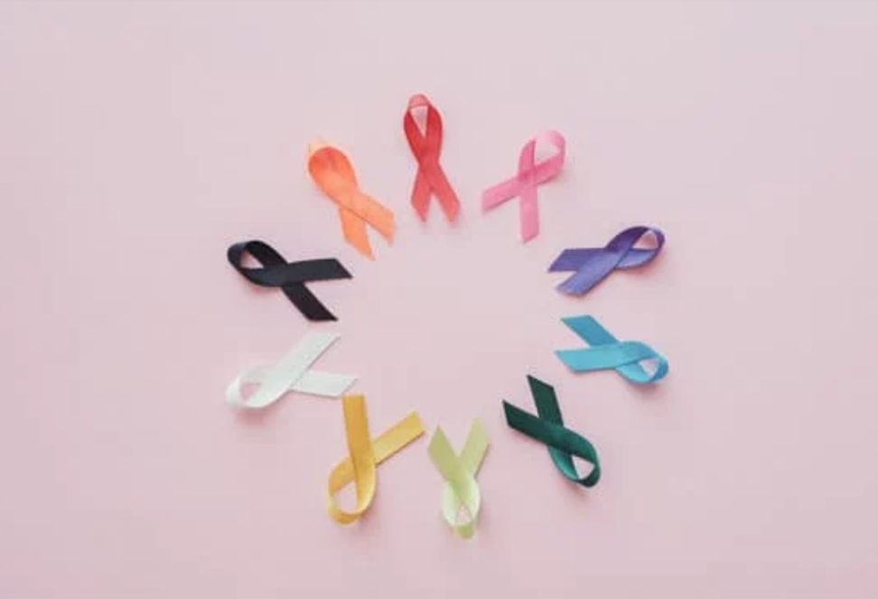 Collection of multicolored cancer awareness ribbons representing integrative support options.